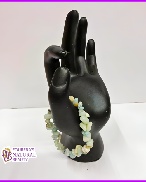 photo of Amazonite gemstone polished stone bracelet